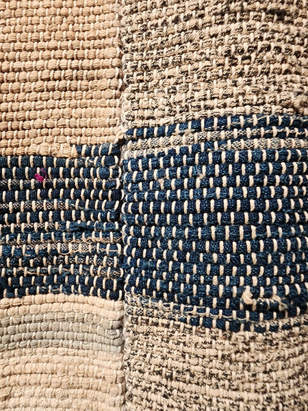 Vintage Japanese Sakiori Indigo Rug 155 x 165cm 2.3kg