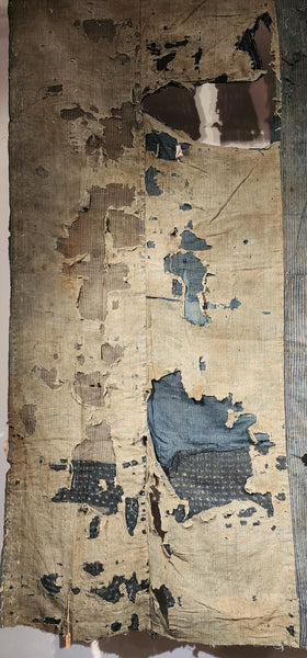 Antique Rustic Boro Japanese Indigo Sashiko Patchwork Futon Skin 155 x 125cm