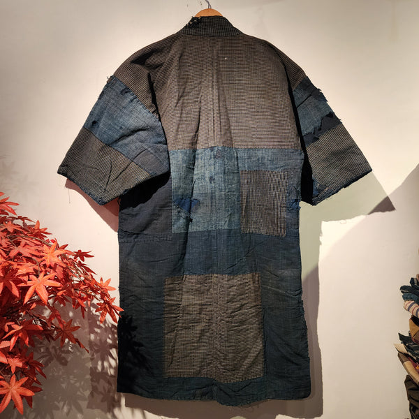 1930s Antique Indigo Boro Sashiko Tattered Patchwork Noragi Stray Clothes