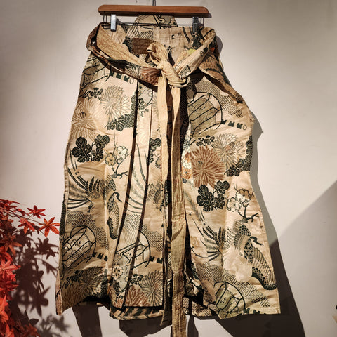 Vintage Traditional Flower & Bird Hakama Pants L90cm