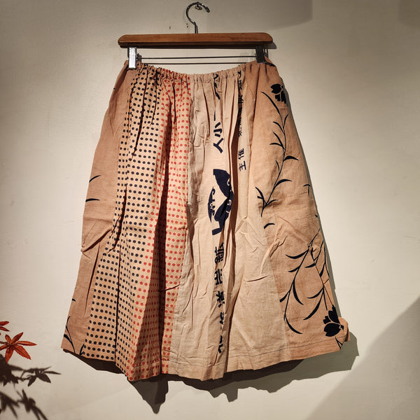 Retro Kakishibu Dyed Tenugui skirt