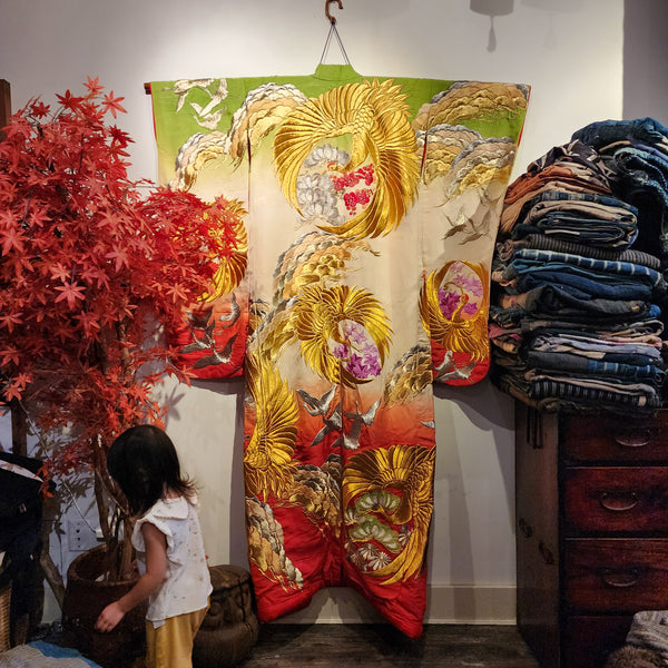 Vintage Japanese Silk Wedding Kimono from Kyoto