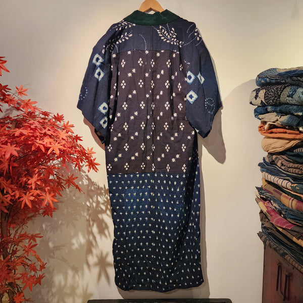 Vintage Japanese Indigo ikat Shibori Patchwork Noragi