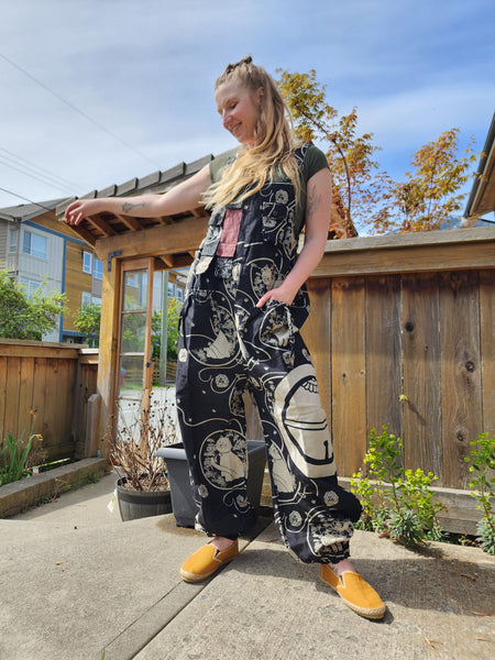 Neko Bell Kamon Patchwork Overall Jumpsuit