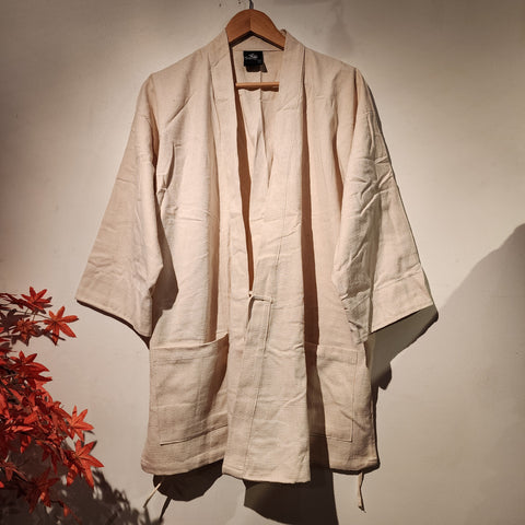Plain Natural Dip Noragi Kimono Jacket