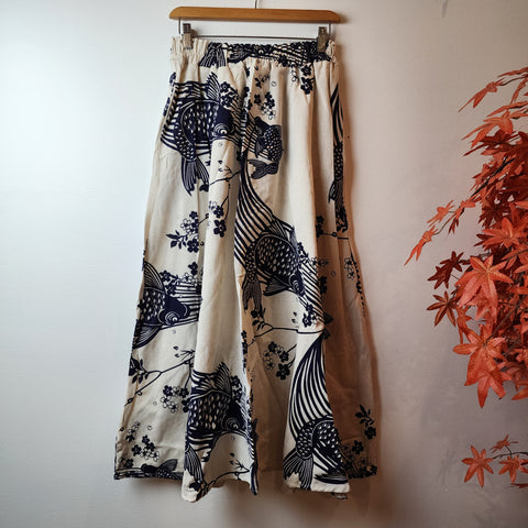 Natural White Sakura Koi A-Line Skirts