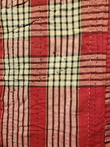 Vintage Boro Patchwork Sashiko Indigo Kasuri Thick Rug 172 x 182cm