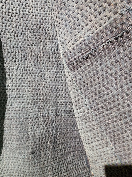 1900s Meiji Era Antique Boro Indigo Sashiko Long Noragi from Sado Island