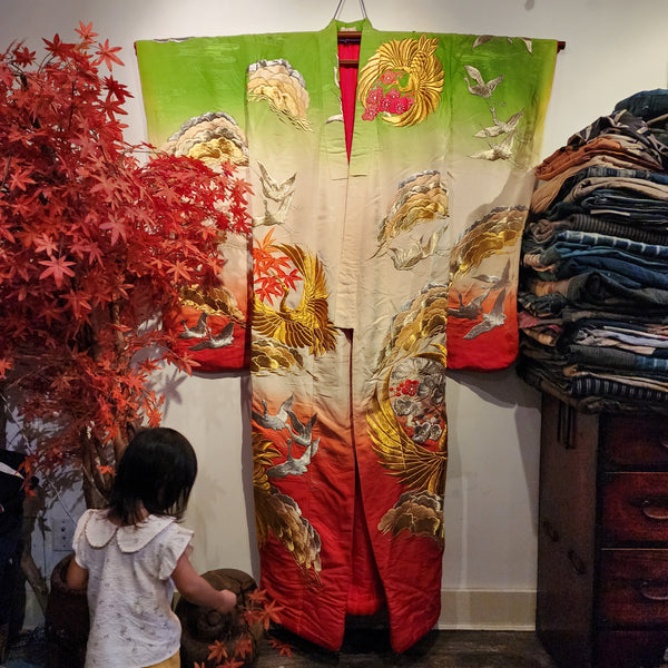 Vintage Japanese Silk Wedding Kimono from Kyoto