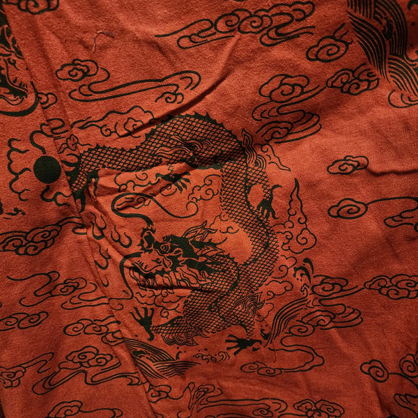 Red Mahogany Dragon 8 Panel Long Skirt with pockets
