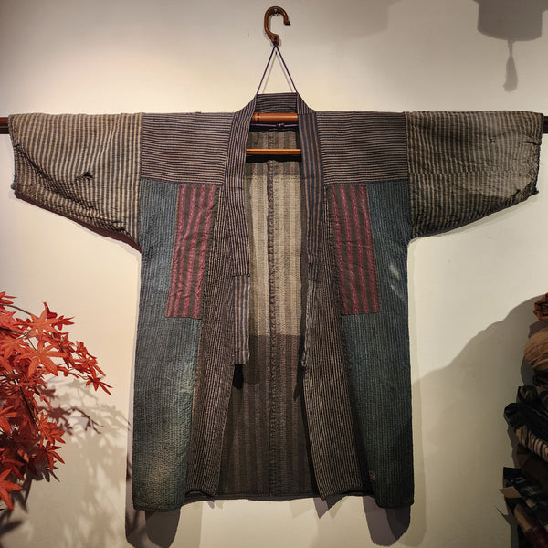 Vintage Japanese Indigo Sashiko Patchwork Noragi