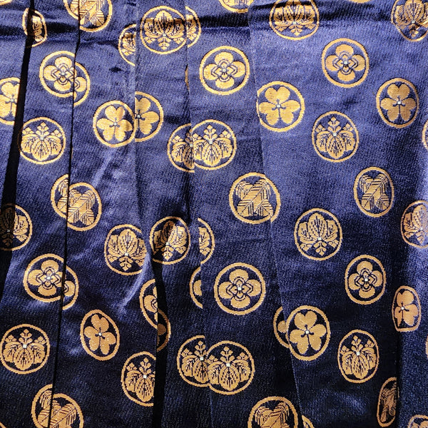 Vintage Blue Golden Kamon Hakama Pants L87cm