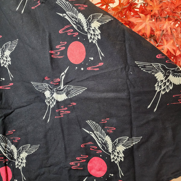Black Crane & Sunset A-Line Skirts