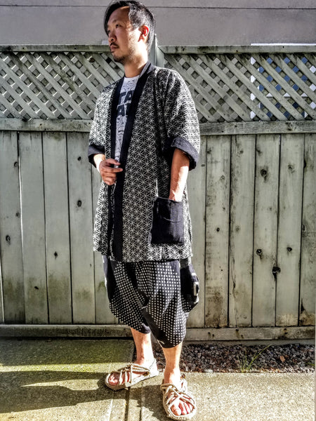 Flower of Life Traditional Sashiko Noragi Kimono