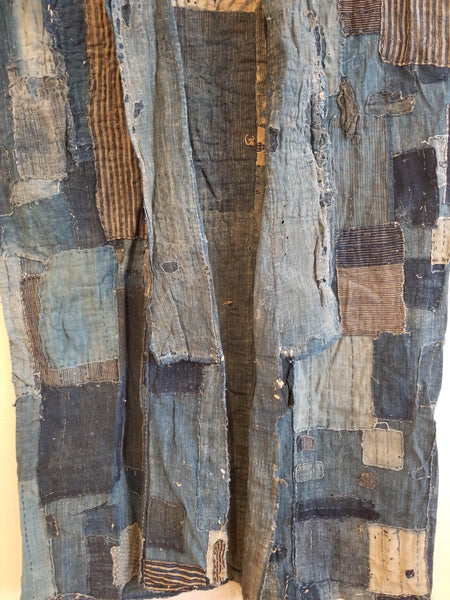 RARE Meiji Era (1900s) Indigo Boro Patchwork Yogi Bodoko Kimono
