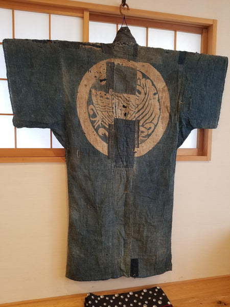 RARE Meiji Era (1900s) Indigo Boro Patchwork Yogi Bodoko Kimono