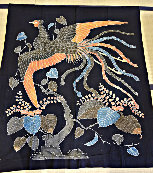 Meiji Era 1900s Japanese Antique Phoenix Tsutsugaki