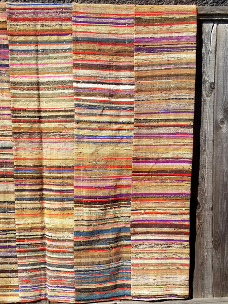 RARE 1900s Japanese Indigo Sakiori Blanket double lining Floor Rug for Home Decoration