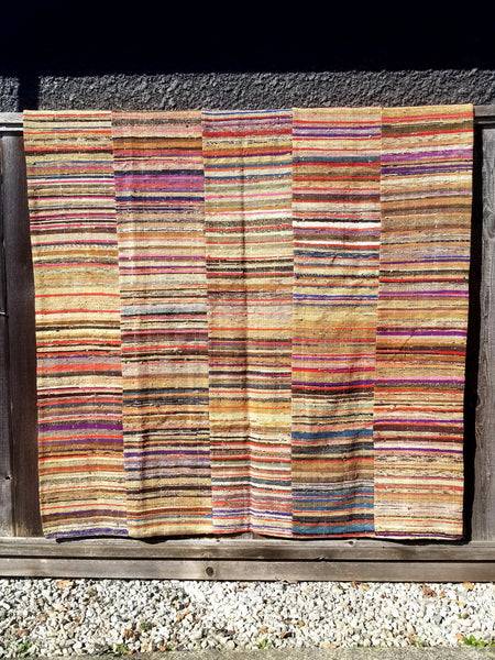 RARE 1900s Japanese Indigo Sakiori Blanket double lining Floor Rug for Home Decoration