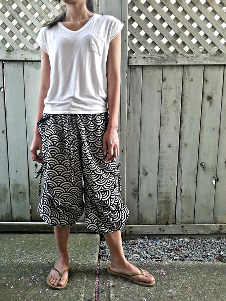 New Design Sashiko Waves Comfy Pants