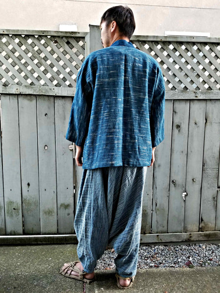 Natural Dyed Indigo Kimono Noragi Hanten 1of1