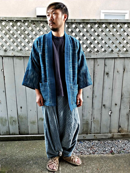 Natural Dyed Indigo Kimono Noragi Hanten 1of1