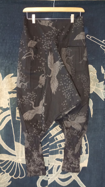 Sakura Crane BLACK Ninja Pants