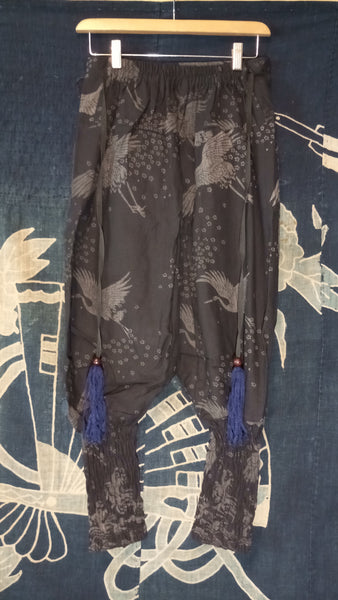 Sakura Crane BLACK Ninja Pants