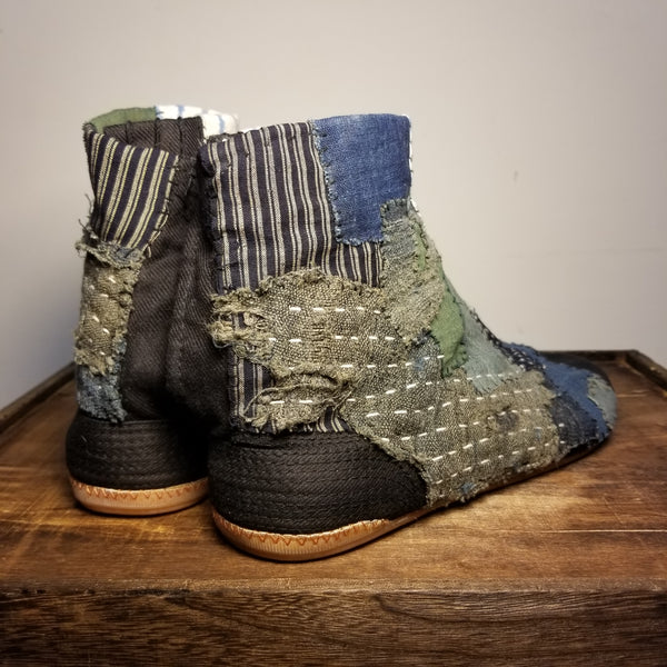 Boro Patchwork Sashiko Tabi Shoes USmen 8-8.5