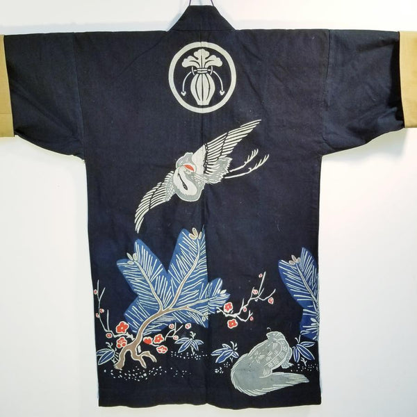 Tsutsugaki Crane Design Hanten Jacket