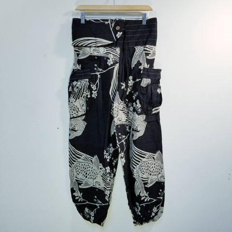 Black Sakura Koi Comfy Pants