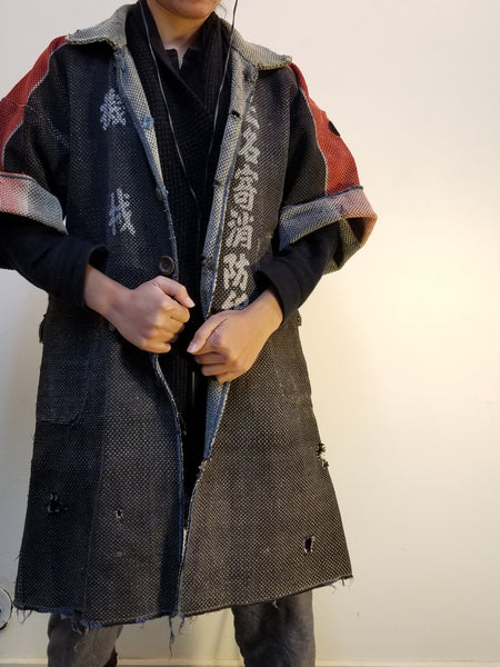Handstitched Sashiko Patchwork Japanese Fireman Jacket
