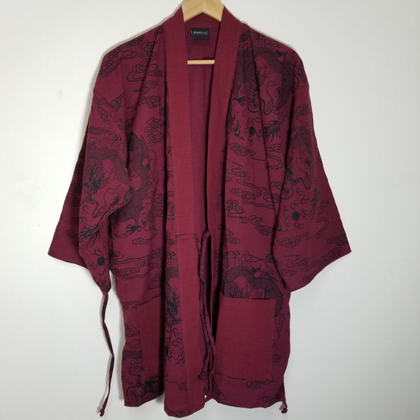 Mahogany Red Dragon Noragi Kimono