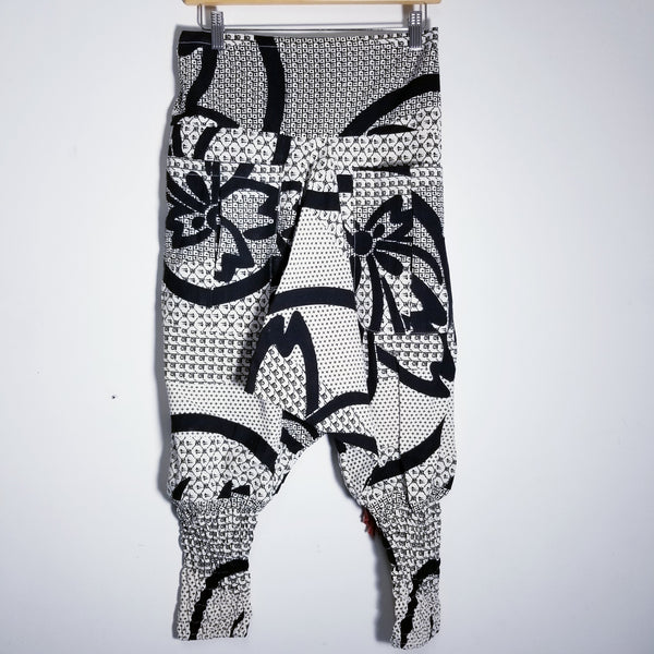 White Samurai Crest Ninja Pants