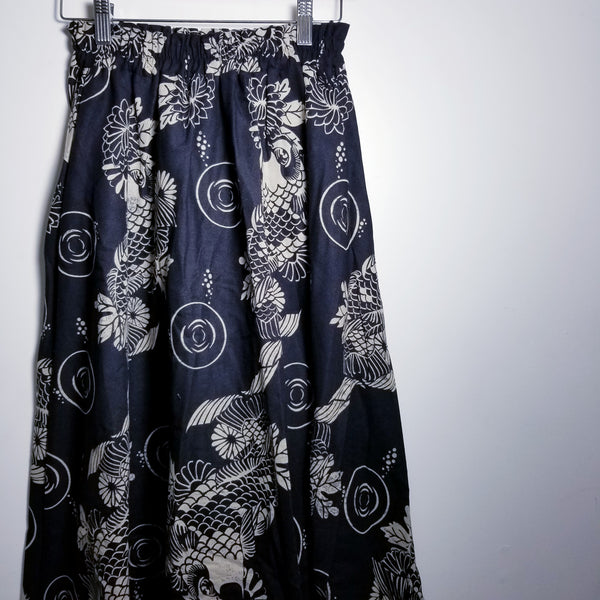 Black Koi Medium Length Skirts - Siamurai