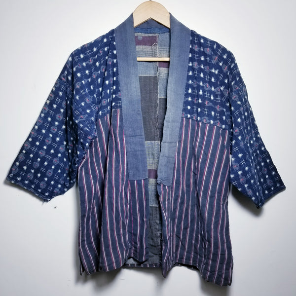 Aizome indigo Kasuri Ikat Noragi