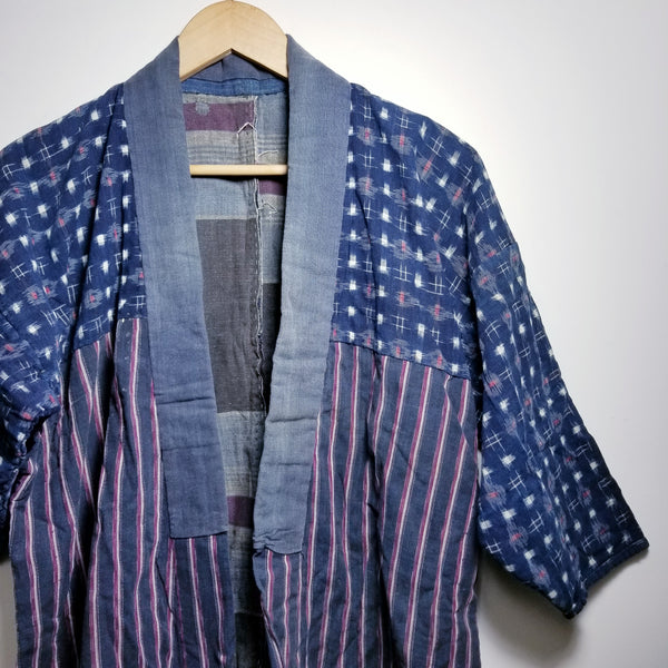 Aizome indigo Kasuri Ikat Noragi