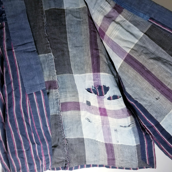 Aizome indigo Kasuri Ikat Noragi