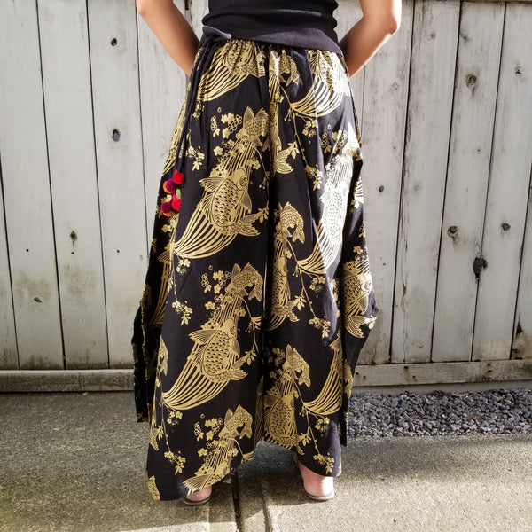 Golden Sakura Koi Wide leg Pants - Elite