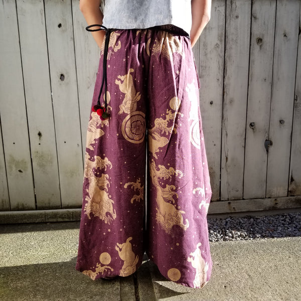 Purple Bunny Waves Wide leg Pants
