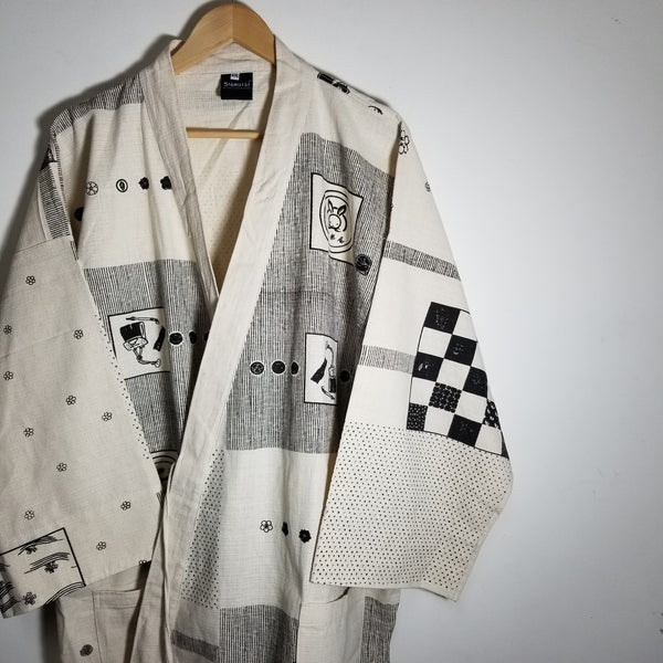 White Bunny Crests Noragi Kimono Regular & XXL