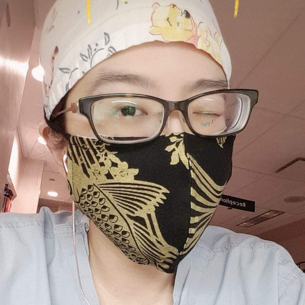 Golden Koi Tie Up Fabric Masks