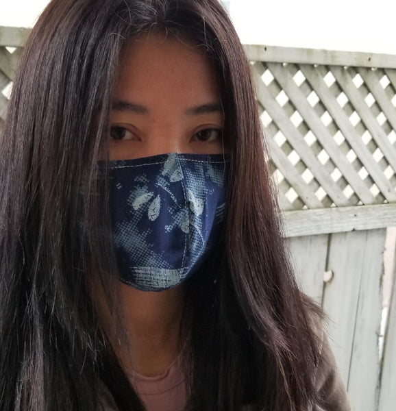 Dragonflies Indigo Fabric Masks