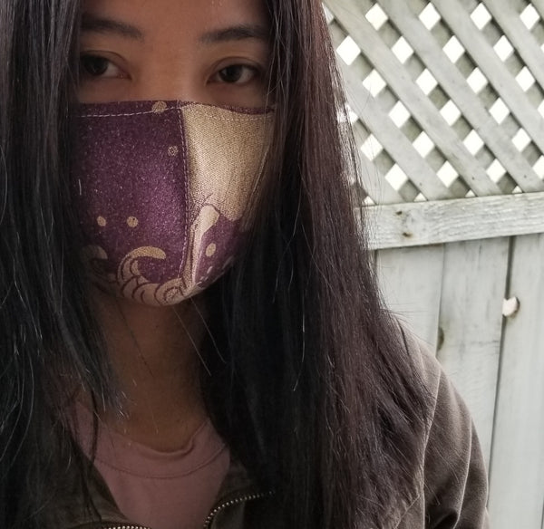 Purple Waves Fabric Masks