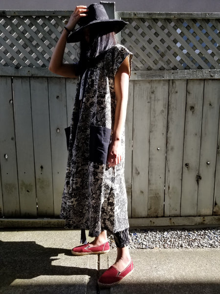 White Foodog Dragon Long Monk Vest Kimono