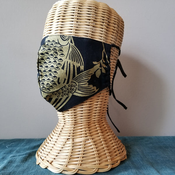 Golden Koi Tie Up Fabric Masks