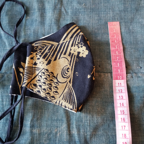Golden Koi Tie Up Fabric Masks