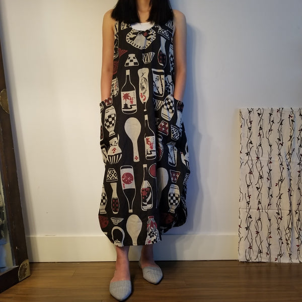 Sake Bottle Print Sundress
