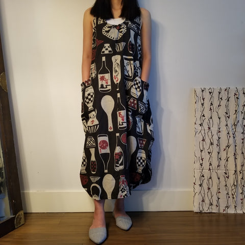 Sake Bottle Print Sundress