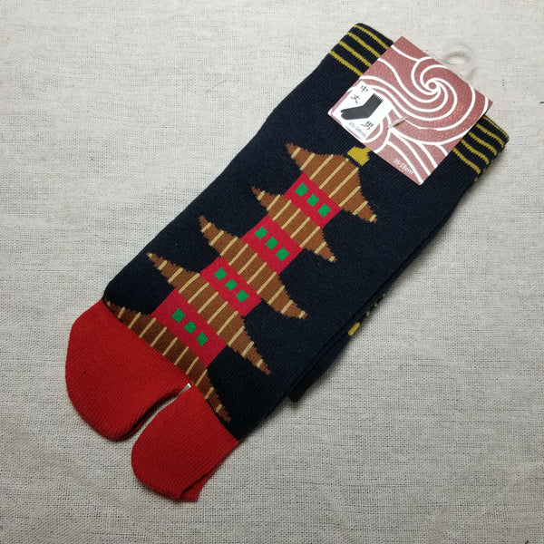 Temple of Japan Print Tabi Socks (high ankle length)